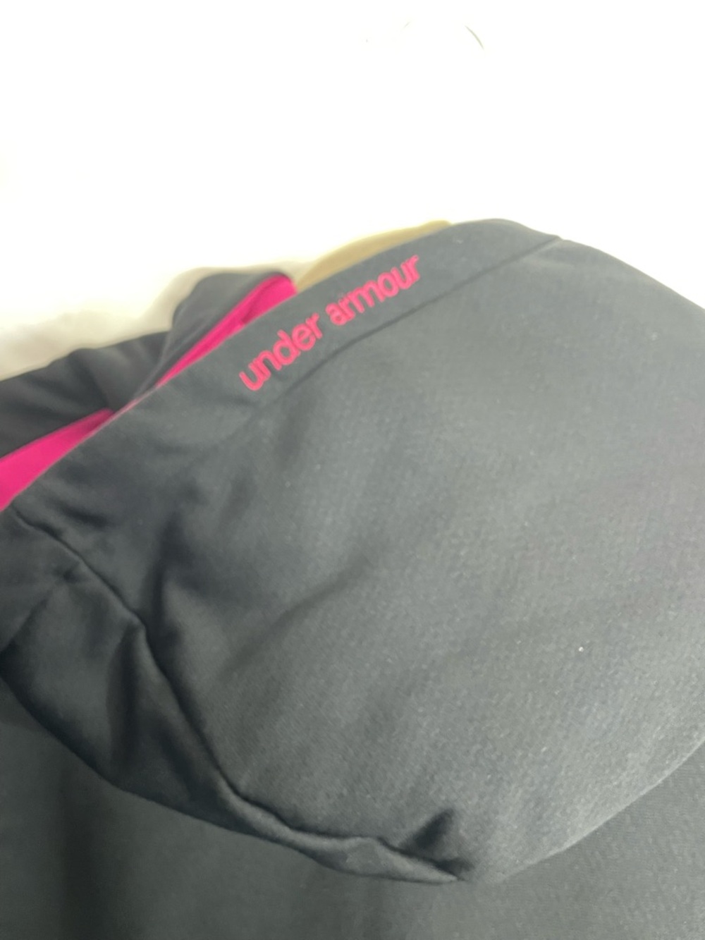 Under Armour Black Hoodie with Pink Trim and Drawstrings - Picture 3 of 4